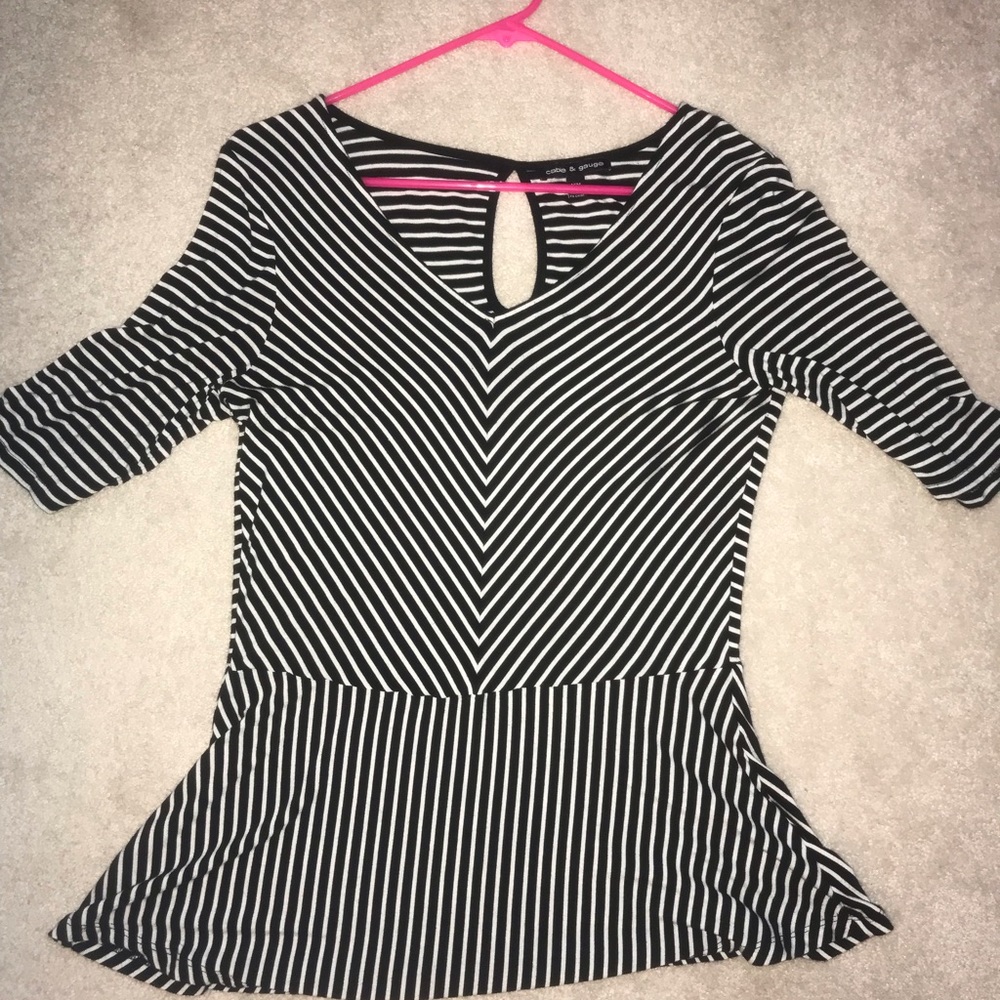 Stripe Peplum Shirt
